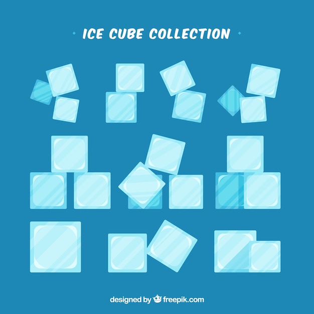 Free Vector ice cube collection with flat design