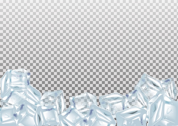 Free Vector ice cubes realistic set blue collection of ice isolated on transparent background