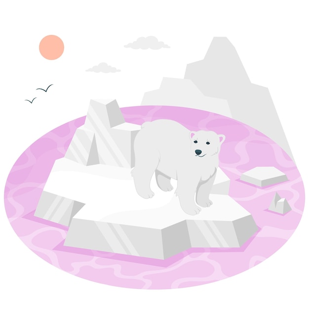 Free Vector ice melting concept illustration