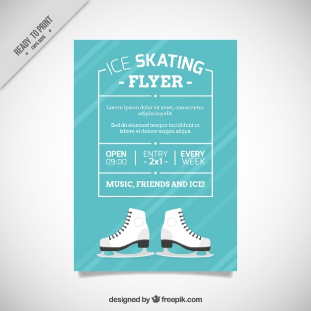 Free Vector ice skating brochure