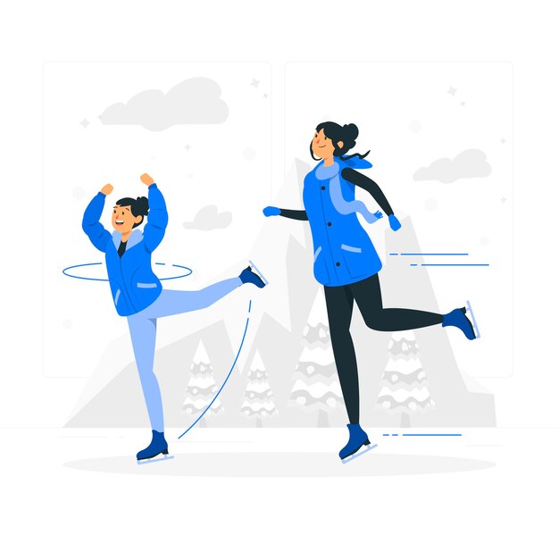 Ice skating concept illustration