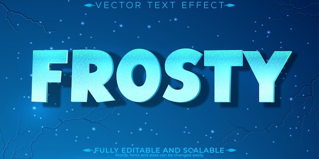 Free vector ice text effect editable iceberg and snow text style