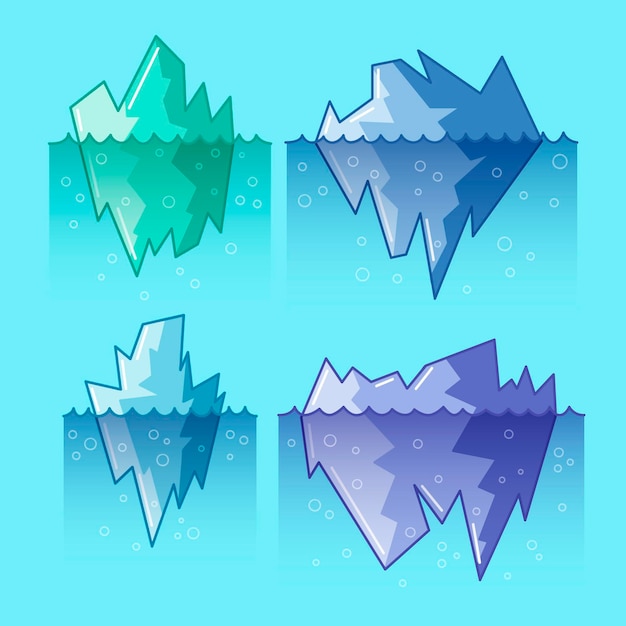 Free Vector iceberg collection design