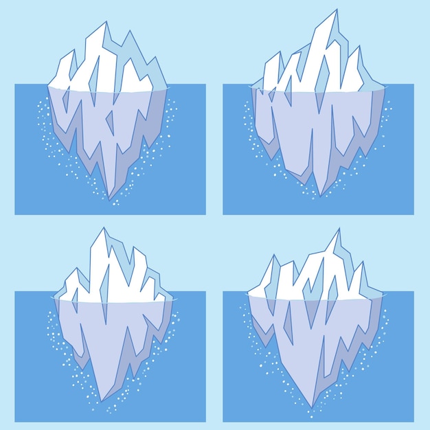 Iceberg collection illustration concept