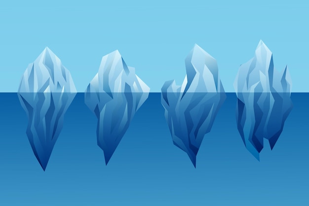 Free Vector iceberg collection nature concept