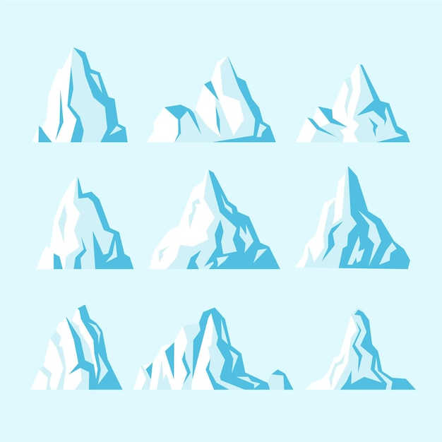 Free Vector iceberg collection nature concept