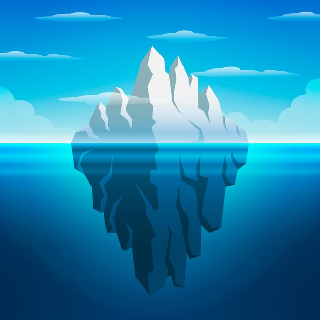 Free Vector above and below iceberg concept