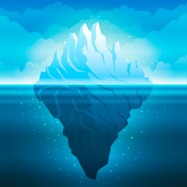 Iceberg flat design illustration