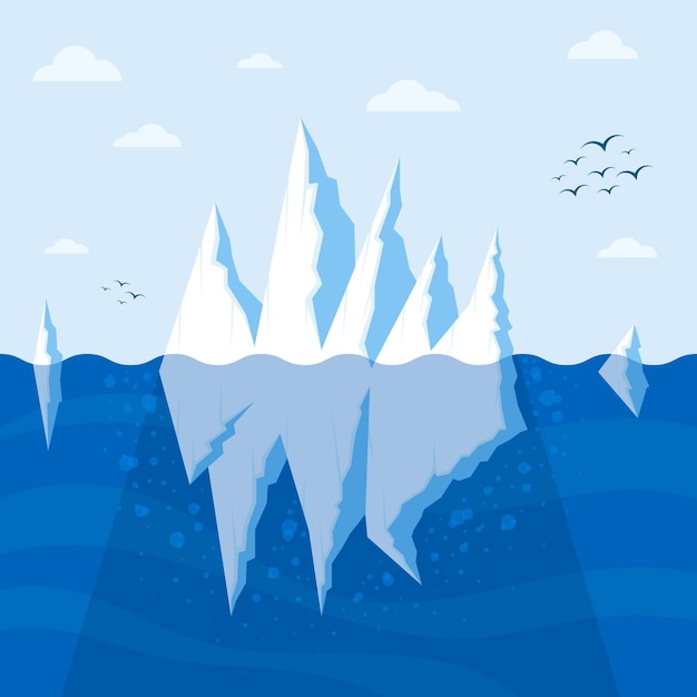 Free Vector iceberg illustration concept