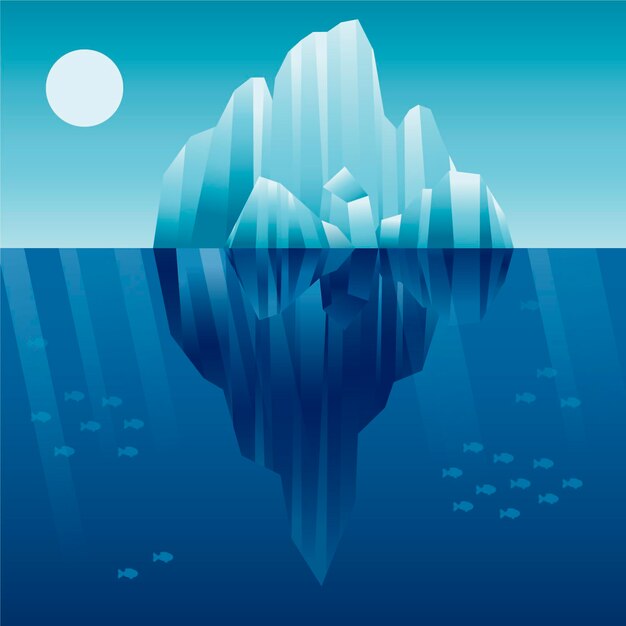 Iceberg illustration concept