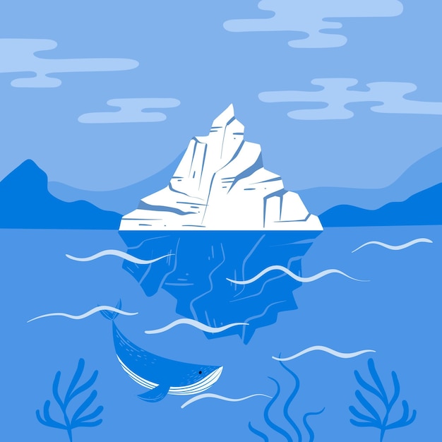 Free Vector iceberg illustration concept