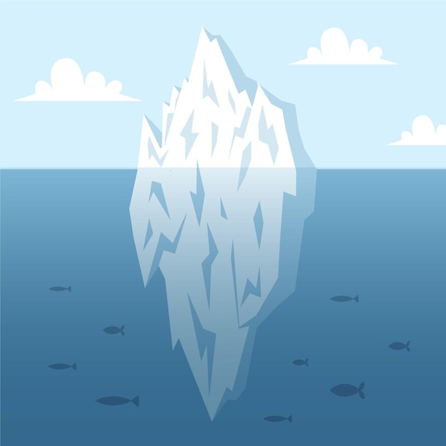 Iceberg illustration concept