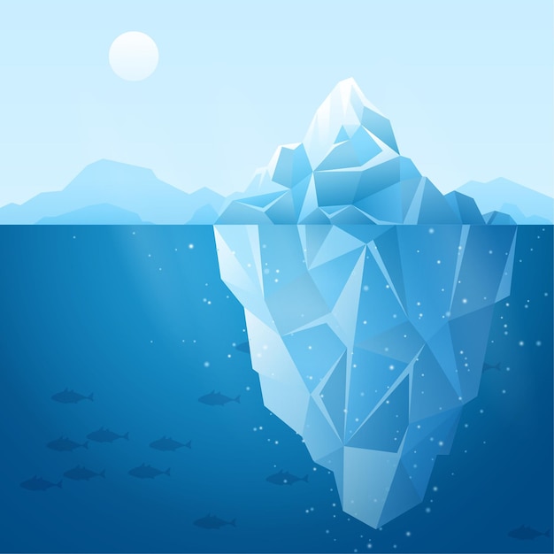 Iceberg illustration concept