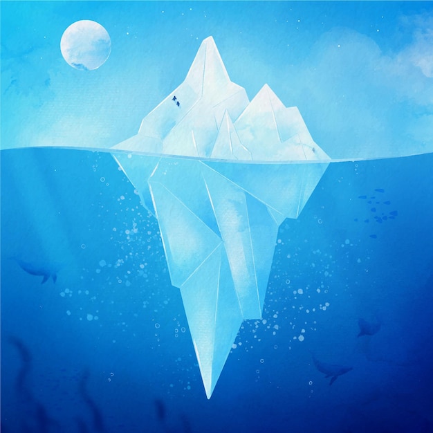 Free Vector iceberg illustration concept