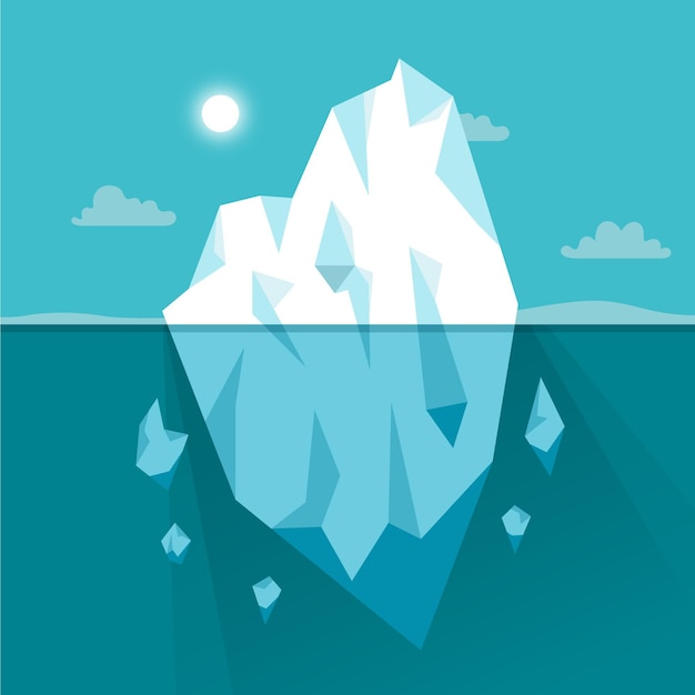 Iceberg illustration in the ocean