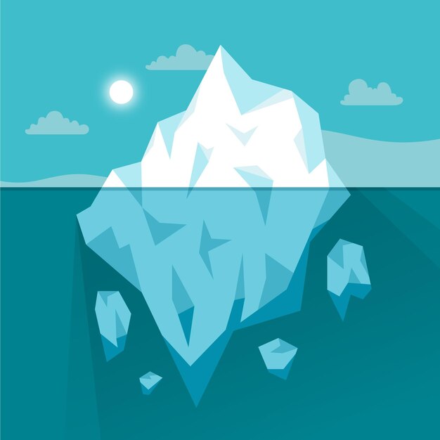 Iceberg illustration in the ocean