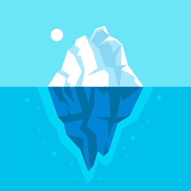 Iceberg illustration in the ocean