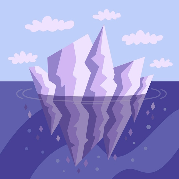 Free Vector iceberg in the ocean illustrated