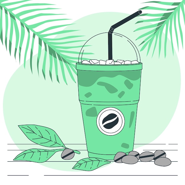 Free Vector iced coffee concept illustration