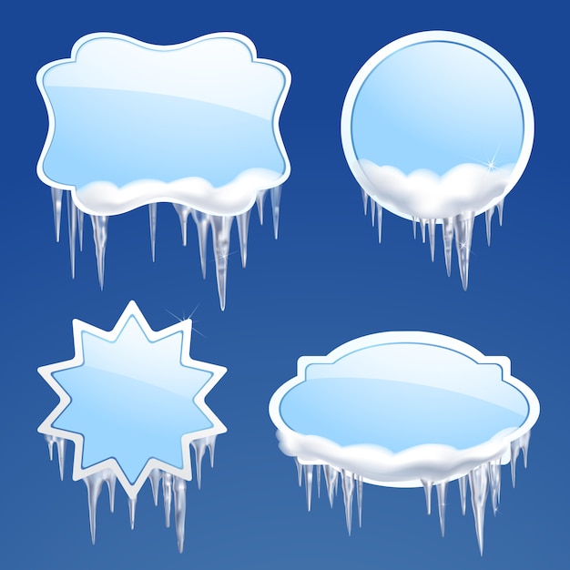 Free Vector  icicle frames set