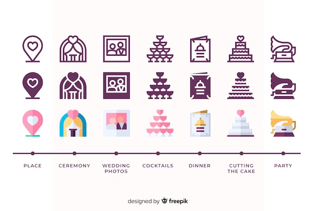 Icon collection for wedding event