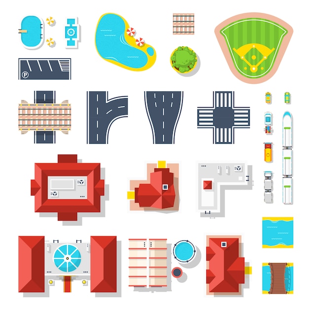 Icon Set Of City Elements