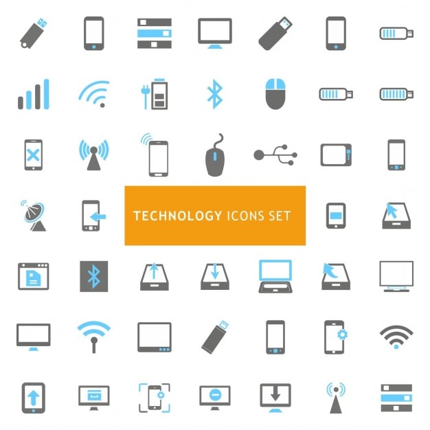 Free Vector icons set about technological elements