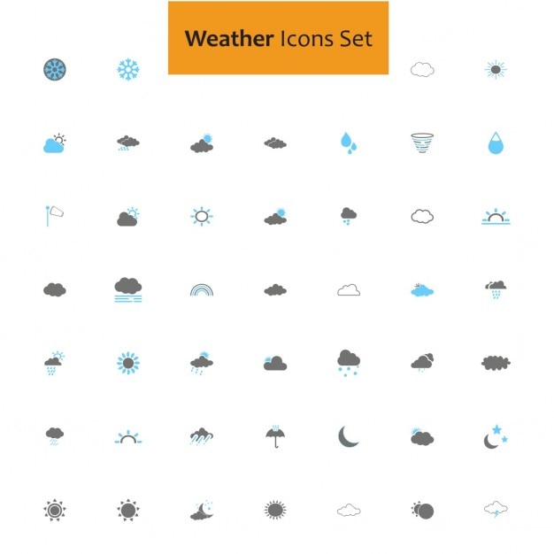 Free Vector icons set about weather