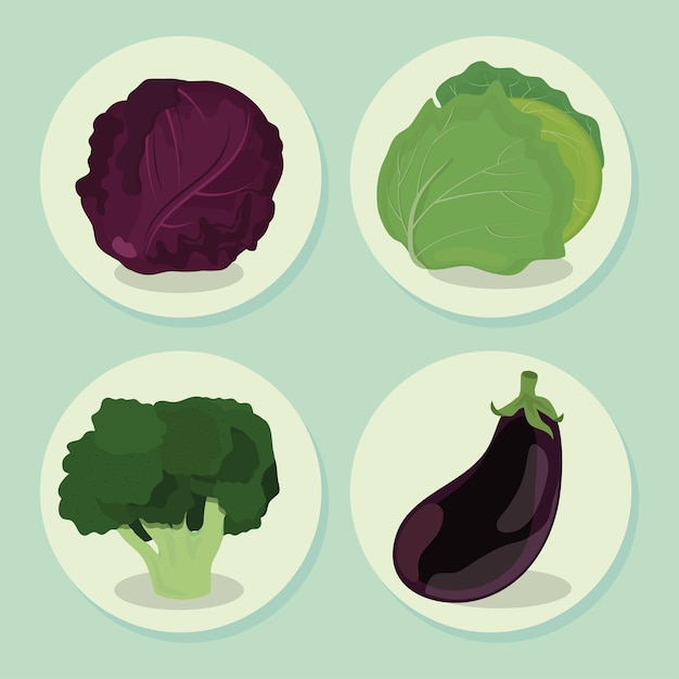 Free Vector icons set vegetables