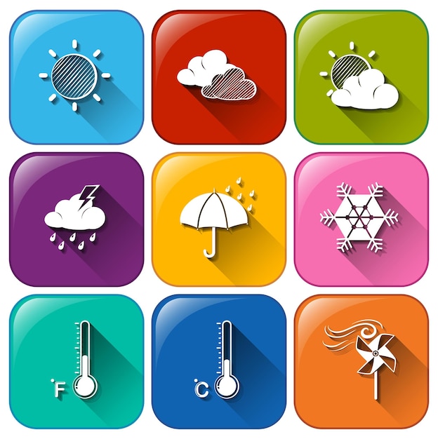 Icons with the different weather conditions