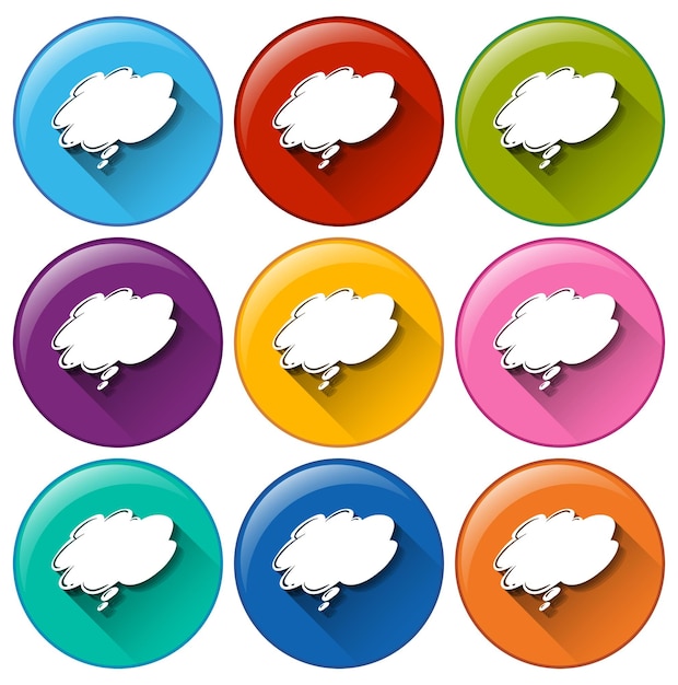 Free Vector icons with empty cloud templates