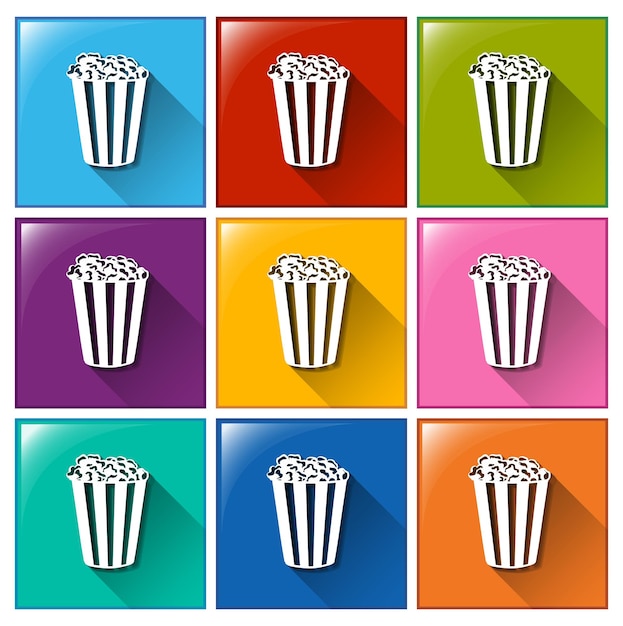 Free Vector icons with popcorns