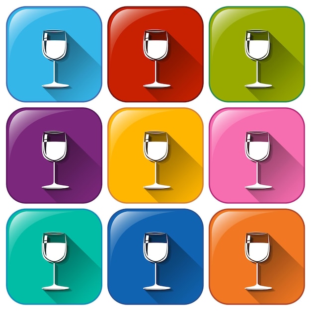 Icons with wineglasses