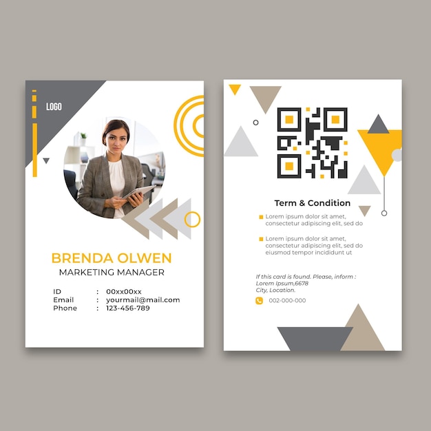 Id card template for general business