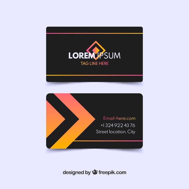 Id card template with flat design