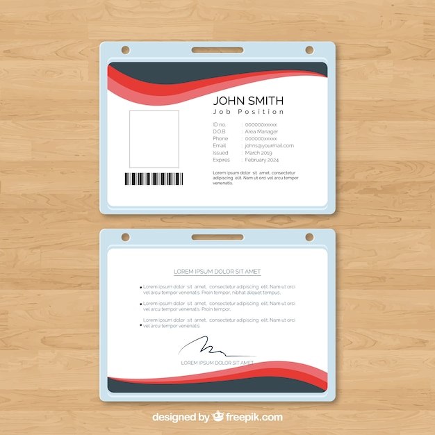 Id card template