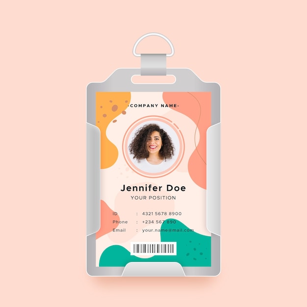 Id cards abstract template with photo