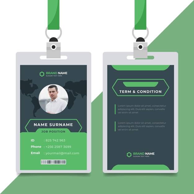 Id cards template style with photo