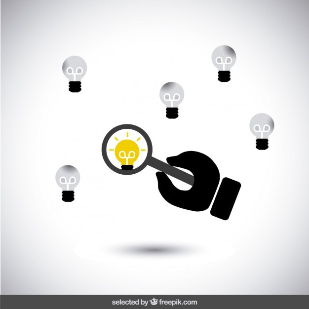 Free Vector idea concept with bulbs