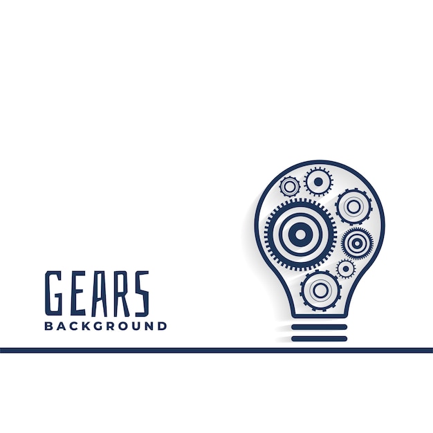 Idea or innovation bulb with gears background