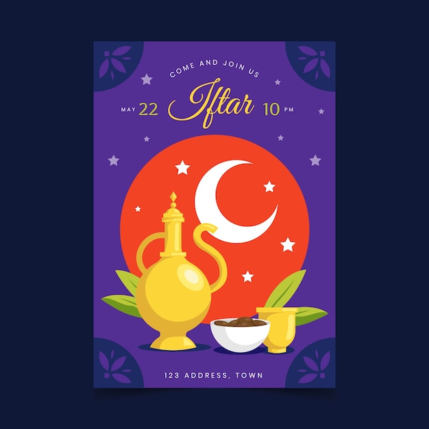 Free Vector iftar event invitation template