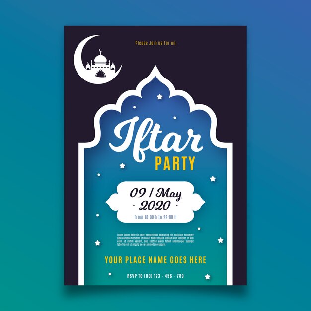 Iftar invitation template theme