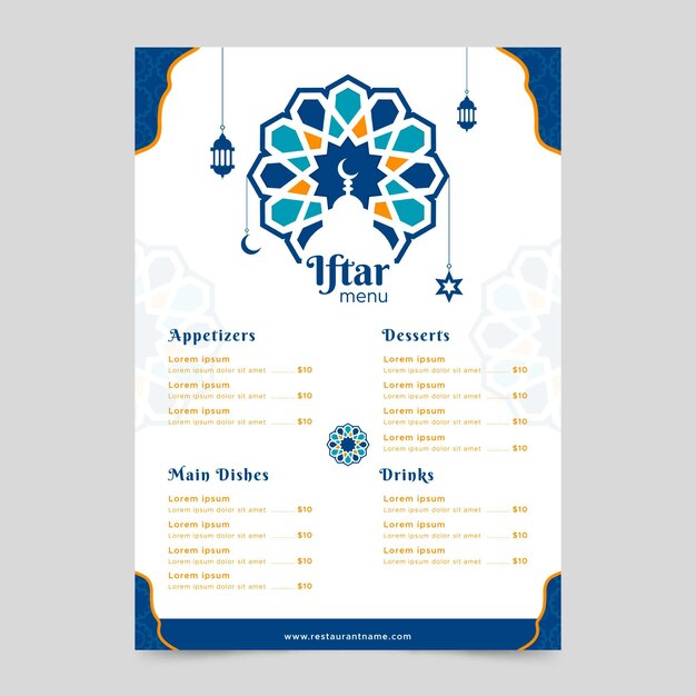 Iftar menu template