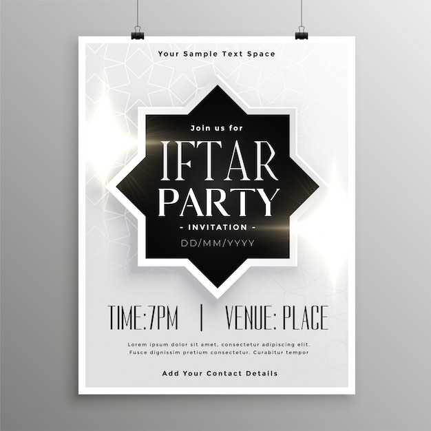 Free Vector iftar party celebration invitation template