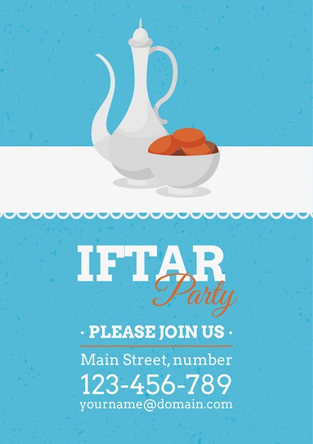 Free Vector iftar party invitation