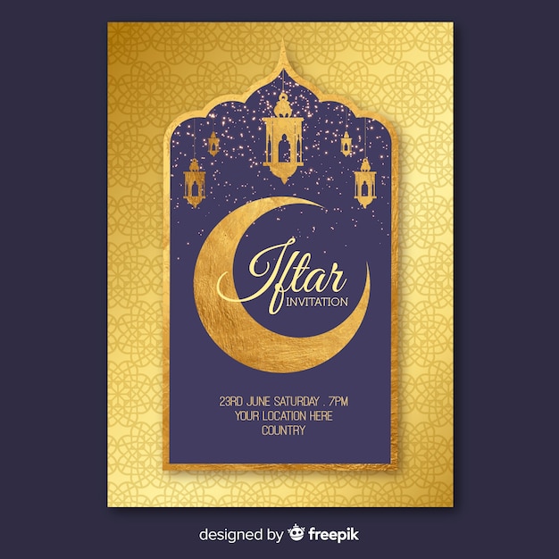 Free Vector iftar party invitation