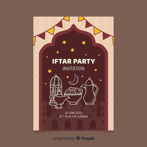 Free Vector iftar party invitation