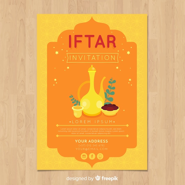 Free Vector iftar party invitation