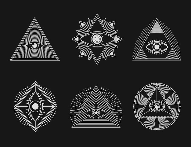 Free Vector illuminati symbol set