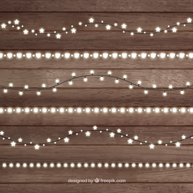 Free vector illumintated christmas lights